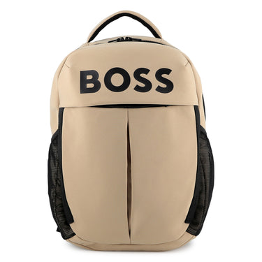 BOSS Backpack o mochila para niño y adolescente color beige y negro